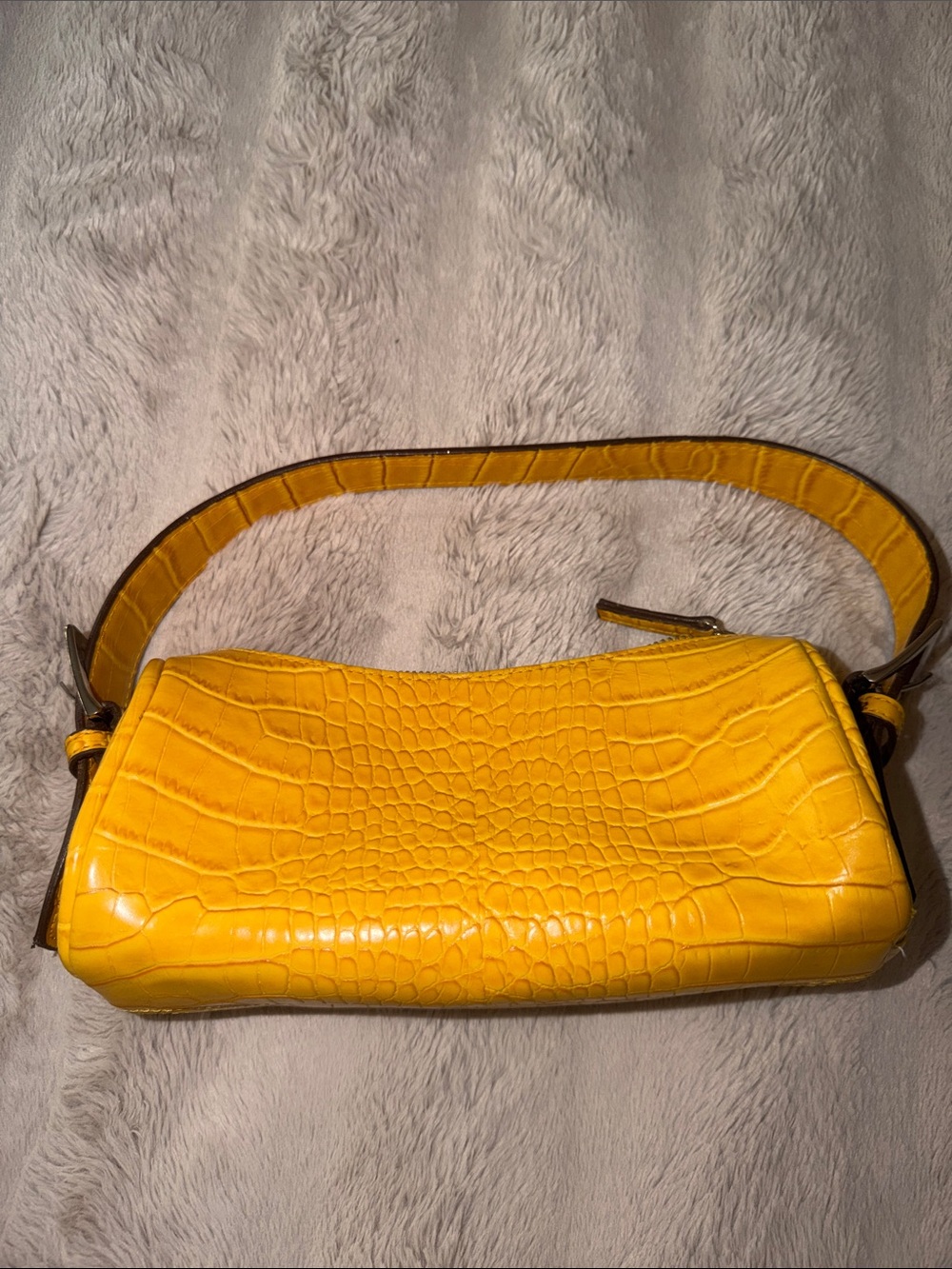 Chinese Laundry Bright Yellow Croc-Embossed Shoulder Bag